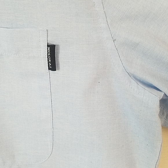 Molokai Surf Co Blue Button Down Dress Shirt - Picture 7 of 8